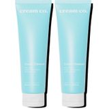 Cream Co. pH dengeli Krem Yüz Makyaj Temizleyici, Çift Aşamalı, Yeşil Çay Özü Aloe Vera, Tüm Cilt Tipleri (2 paketi)