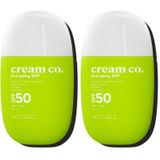 Cream Co. SPF50 Güneş Koruyucu Krem, Leke Karşıtı Nemlendirici Aydınlatıcı, 40 ML, Güneş Serumu (2 paketi)