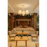Creamstone Trio Sarkıt Lamba-Avize - Modern Endüstriyel Mufak Hol Cafe Salon Avize