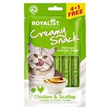 Creamy Snacky,Kedi Kreması, Sıvı Ödül Maması Tavuk & Deniz Taraklı Liquid Jel 5 Adet 15 Gr