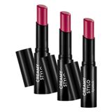 Creamy Stylo Yüksek Pigmentli & Yarı Parlak Bitişli Kremsi Ruj (3 paketi)