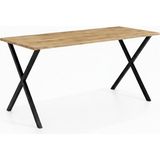 Crean x Metal Ayaklı Masa. Bilgisayar ve Çalışma Masası - 160CM - Çam - 160x60 - Atlantik Çam
