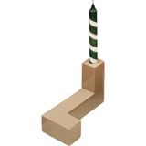 Creande De Stijl Bej Ahşap Büyük Mumluk - Standart