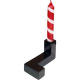 Creande De Stijl Siyah Ahşap Küçük Mumluk - Standart