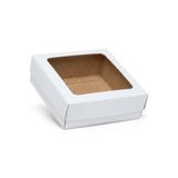 CREAPACK 15x15x6 cm 10 Adet, Beyaz, Pencereli Hediyelik Kutu, Karton Kutu, Kurabiye Tart Kutusu, Kargo Kutusu, Karton Kutu