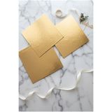 CREAPACK Gold Mendil, Pasta Altlığı, 34x34 cm, 5 adet, Kalın Mukavva Pasta Altı