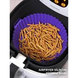 Creart Home Airfryer Silikon Pişirme Kabı 20X5 cm Bpa Içermez Tüm Airfryer'lere Uyumlu Pişirme Kağıdı Mor