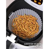 Creart Home Crearthome Siyah Airfryer Silikon Pişirme Kabı 20X5 cm Bpa Içermez Airfryer Pişirme Kağıdı Aksesuar Kalıbı - Gri