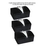 CREARTHOME 3 Lü Damat Kutusu Büyük Boy Bohça Kutusu 3 Adet Büyük Kutu Çeyiz Damat Bohça Kutusu 38x32x15cm
