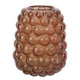 Crearthome Bronz Kabarcık Büyük Boy Dekoratif Cam Vazo 21*21*25 cm AK.JK0043
