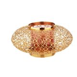 Crearthome Gold Halka Desenli Dekoratif Tombul Kucuk Mumluk 26X16 Cm Bq 132