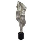 Crearthome Yaprak Dekor Alüminyum Gümüş Obje 63x18 Cm Szr-T-5-G