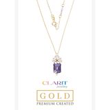 Created Alexandrite Taşlı Clarit Serisi 14 Ayar Sarı Altın Kolye