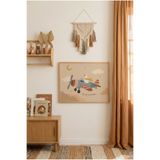 Creatick Design Bebek Ve Çocuk Odası Duvar Dekorasyonu Masif Ahşap Çerçeveli İskandinav Boho MDF Tablo