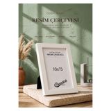 Creatick Design İskandinav 10x15 Ahşap Resim Fotoğraf Çerçevesi - Doğal Çam Ağacı Yatay Dikey Kullanım Masif Ahşap