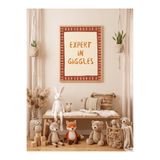 Creatick Design İskandinav Tarzı Masif Ahşap Çerçeveli Çocuk ve Bebek Odası MDF Baskılı Tablo - Boho Duvar Dekorasyonu Duvara Asmaya Hazır