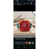 Creatif La Femme Çiçek Motifli Burslu Clutch Kağıt Ip El Çantası - 280-Turuncu
