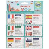 CreaTiket 1161 Eğitici Ülkeler Bilgileri Kabartmalı Etiket