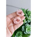 CREATİVESHOP Gül Küpe, Çiçekli Küpe, El yapımı Küpe, Tasarım Küpe, Polimer Kil Küpe