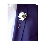 CREATİVESHOP Yasemin Sağdıç Damat Yaka Iğnesi, Damat Yaka Çiçeği, Düğün Aksesuarları, Yaka Iğnesi