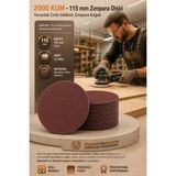 Creatividad Solutions 12 Adet 2000 Kum Yuvarlak Cırtlı Zımpara Diski 115 mm Deliksiz Zımpara Kağıdı 723227