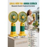 Creatividad Solutions 2 Adet Şarjlı Mini El Fanı Taşınabilir Masaüstü Vantilatör Max 4 Saat 723211