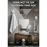 Creatividad Solutions 2'li Banyo ve Mutfak Askı Seti - SUS304 Lazer Kesim Çelik Ultra Güçlü Yapışkanlı Askı 723140