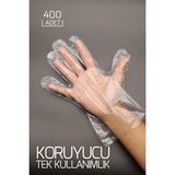 Creatividad Solutions 400 Adet Tek Kullanımlık Şeffaf Eldiven