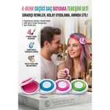 Creatividad Solutions 4'lü Set Geçici Saç Tebeşiri: Yıkanabilir Renkli Saç Boyası - Parti ve Festival için Anında Tarz 714662