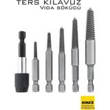 Creatividad Solutions Bits Uzatmalı Ters Kılavuz 6 Lı Set Saf Çelik Kırık Civata Vida Sökücü 722457