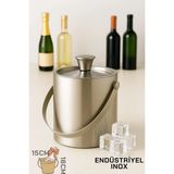 Creatividad Solutions Buz Kovası Çift Cidarlı Yalıtımlı Endüstriyel Inox Şampanya Şarap Bira Soğutucu Bıg 722053