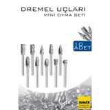 Creatividad Solutions Dremel Uyumlu Mini Oyma Gravür Uç Seti – 10'lu Ahşap/Metal/Plastik için
