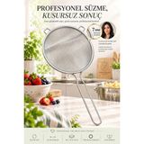 Creatividad Solutions Endüstriyel Titanyum 7 mm Çerçeveli Ince Gözenekli Tel Süzgeç Kevgir Profesyonel Şef Tipi 18/10 304 Paslanmaz Çelik 18.5 cm 723685