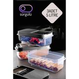 Creatividad Solutions Erzak Bakliyat Saklama Kabı 3 Lü Set 5 Lt Antrasit 717743