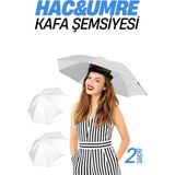 Creatividad Solutions Hac Umre Kafa Şemsiyesi Güneş Koruma Şemsiyesi 2 Adet Beyaz 716267