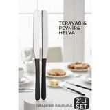 Creatividad Solutions Lüks Seri 2'li Tereyağı ve Peynir Bıçağı Seti - Paslanmaz Çelik & Ergonomik Silikon Saplı 16 cm 719999