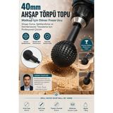 Creatividad Solutions Matkap Için Ahşap Törpü Topu 40MM Ahşap Oyma ve Şekillendirme Freze Ucu 10MM Sap Karbon Çelik Küresel Döner Törpü 723534