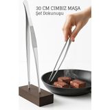 Creatividad Solutions Paslanmaz Çelik Şef Cımbızı 30 cm – Mutfak Maşası Kızartma Maşası 722401