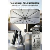 Creatividad Solutions Şemsiye Tipi Araç Güneşliği, Katlanabilir Oto Ön Cam Güneşlik, 10 Telli Uv Korumalı 723210