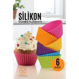 Creatividad Solutions Silikon Muffin Kalıbı - Sürekli Kullanım Muffin Kek Kalıbı 6 Adet 721702
