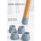 Creatividad Solutions Silikonlu Sandalye Ayak Koruyucu – Sessiz ve Çiziksiz Kullanım, 4’lü Set Gri 722361