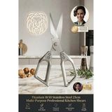 Creatividad Solutions Titanyum Çelik Mutfak Makası Ayrılabilir Çok Fonksiyonlu Ağır Hizmet Tavuk Et Kemik Kesici Balık Temizleyici Ceviz Kırıcı Gazoz Açacağı Profesyonel 23 cm 723672