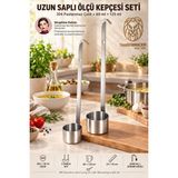 Creatividad Solutions Uzun Saplı Yağ Şarap Sos Ölçü Kepçesi Seti Ikili Kanca Askılı Likit Dozajlayıcı Maşrapa 18/10 Paslanmaz Çelik 723751