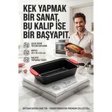 Creatividad Solutions Yanmaz Yapışmaz Baton Kek Kalıbı Silikon Saplı Ekmek Kalıbı 24 cm Granit Efektli 723135