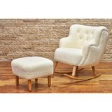 Creatizm Home Daisy Salıncak Emzirme Koltuğu, Anne Koltuğu + Puf Takım - Beyaz