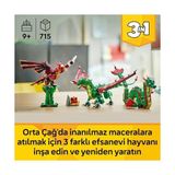 Creator 3’ü 1 Arada Orta Çağ Ejderhası 31161-9 Yaş ve Üzeri Çocuklar Için Deniz Yılanı ve Zümrüdüankaya Dönüşen Oyuncak Yapım Seti, Doğum Günü Hediyesi (715 Parça) - standart
