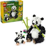 Creator 3’ü 1 Arada Vahşi Hayvanlar: Panda Ailesi 31165-8 Yaş ve Üzeri Çocuklar Için Orka Veya Penguene Dönüşen Oyuncak Yapım Seti, Doğum Günü Hediyesi (626 Parça)