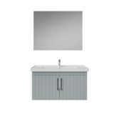 Creavit D2 Banyo Dolabı Ve Düz Ayna Takım Mat Gri 100 cm