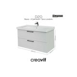 Creavit D20 100 cm Iki Çekmeceli Lavabo Dolabı Lake Kapak - Beyaz