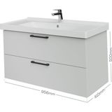 Creavit D20 100 cm İki Çekmeceli Lavabo Dolabı Melamin Kapak (Demonte) - Beyaz